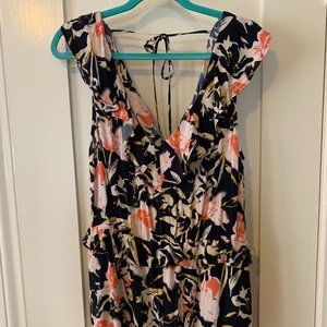 Free Press, Floral Romper (size L) lined & w/ pockets!